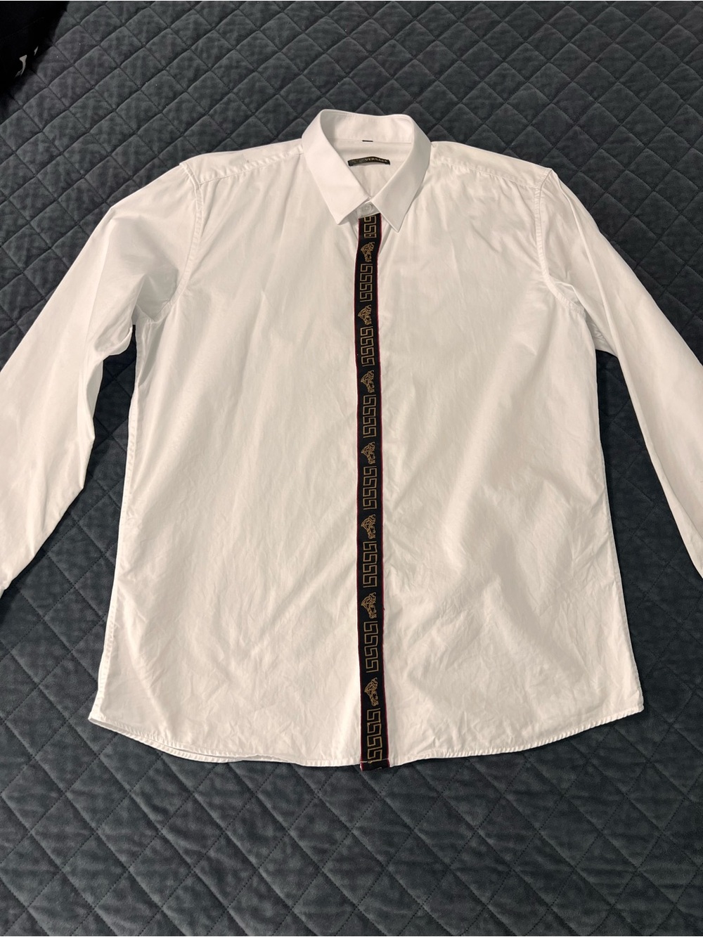 Versace Mens XL dress shirt White button up long sleeve N